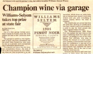 ウィリアムズ・セリエムがロキオリの畑から造ったピノノワールが最高賞に選出